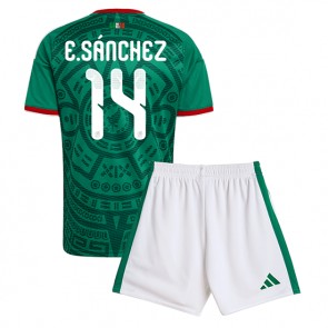 Mexiko Erick Sanchez #14 Replika Hemmatröja Barn VM 2026 Kortärmad (+ Korta byxor)